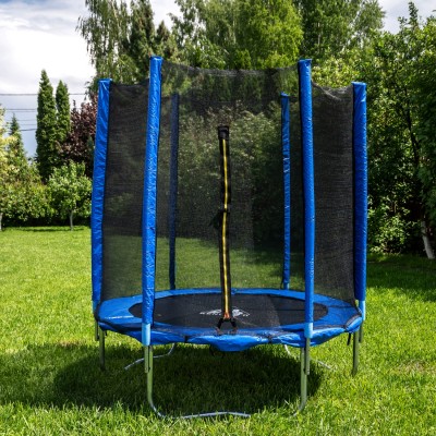 Батут DFC Trampoline Fitness с сеткой 12ft, синий